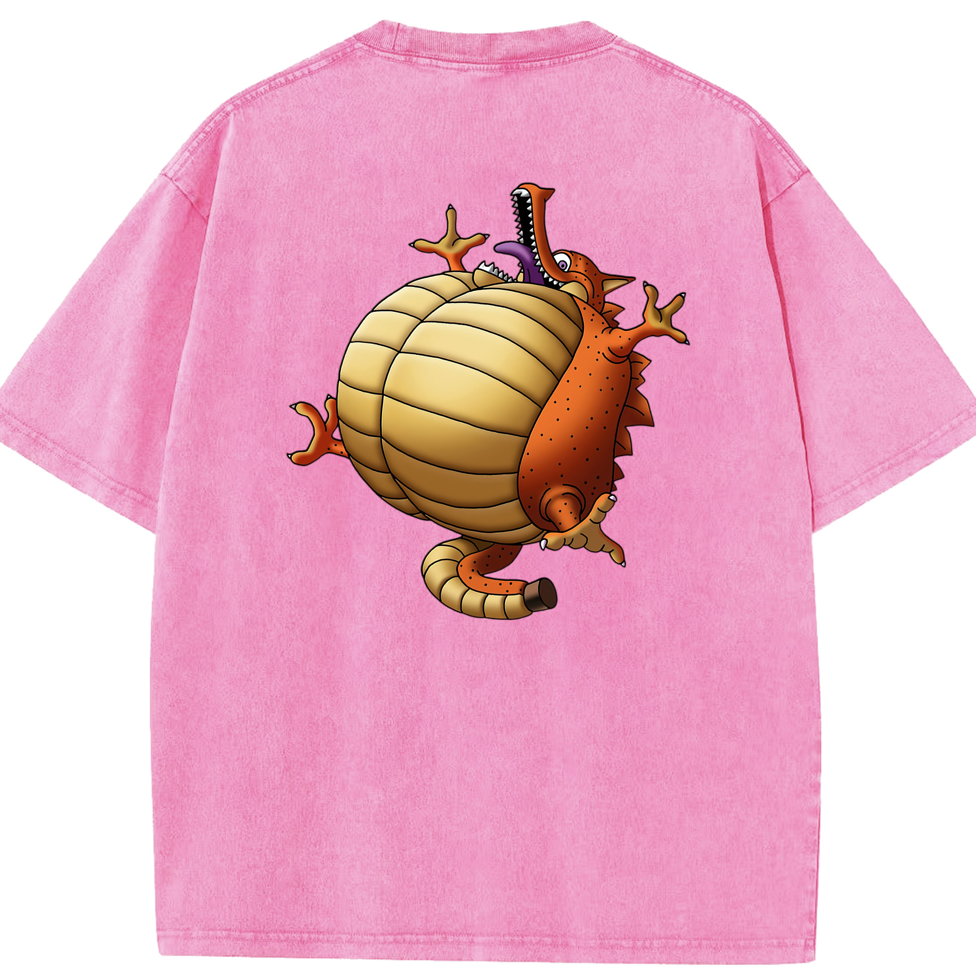 （画像用） ドラゴンクエスト Doragon Kuesuto Dragon Quest 綿100% ヴィンテージ風 半袖Tシャツ（背面プリント）